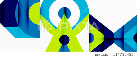 A blue and green geometric pattern on a white background with diverse keywords 114753453