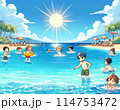 ビーチで遊ぶ子供たち 114753472