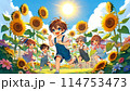 ひまわり畑での冒険 114753473