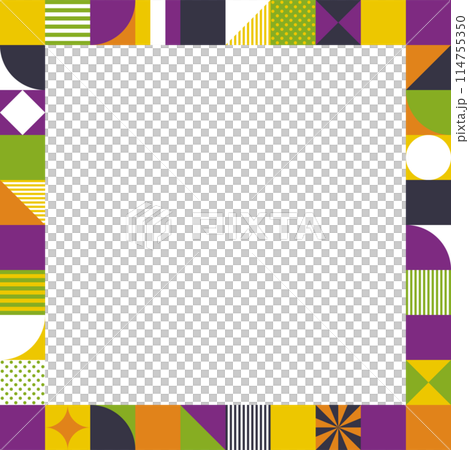 正方形フレーム_幾何学模様 正方形フレーム_幾何学模様 114755350