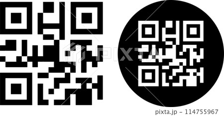シンプルなQRコード アイコンセット シンプルなQRコード アイコンセット 114755967