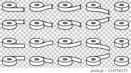 様々な形のテープのベクターイラストセット 114756155