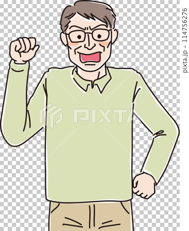 人物イラスト_怒った表情_中高年男性_50代60代男性_中年男性_中高年_おじさん 人物イラスト_怒った表情_中高年男性_50代60代男性_中年男性_中高年_おじさん 114756276