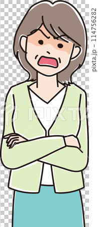 人物插畫_憤怒表情_女人_40、50歲女人_中年女人_中年女人 人物插畫_憤怒表情_女人_40、50歲女人_中年女人_中年女人 114756282