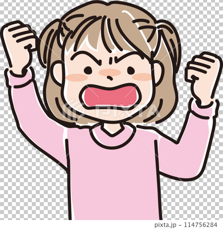 人物插畫_憤怒的表情_女孩_女_小學生_兒童 人物插畫_憤怒的表情_女孩_女_小學生_兒童 114756284