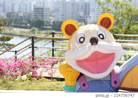 Namgang Yudeung Exhibition Center and Park in Jinju-si, South Korea - April 29, 2024 - Namgang Yudeung Exhibition Center and Park in Jinju-si, Gyeongsangnam-do, South Korea is a beautiful art park tha 114756747