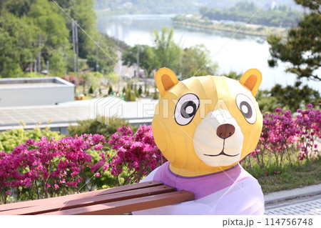 Namgang Yudeung Exhibition Center and Park in Jinju-si, South Korea - April 29, 2024 - Namgang Yudeung Exhibition Center and Park in Jinju-si, Gyeongsangnam-do, South Korea is a beautiful art park tha 114756748