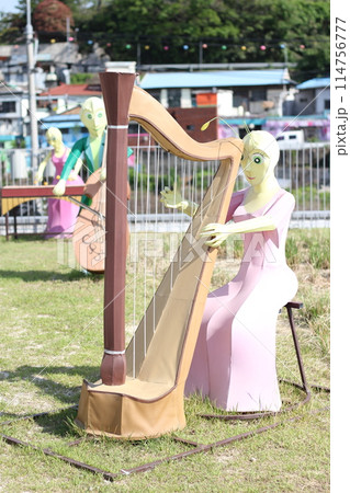 Namgang Yudeung Exhibition Center and Park in Jinju-si, South Korea - April 29, 2024 - Namgang Yudeung Exhibition Center and Park in Jinju-si, Gyeongsangnam-do, South Korea is a beautiful art park tha Namgang Yudeung Exhibition Center and Park in Jinju-si, South Korea - April 29, 2024 - Namgang Yudeung Exhibition Center and Park in Jinju-si, Gyeongsangnam-do, South Korea is a beautiful art park tha 114756777
