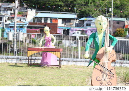 Namgang Yudeung Exhibition Center and Park in Jinju-si, South Korea - April 29, 2024 - Namgang Yudeung Exhibition Center and Park in Jinju-si, Gyeongsangnam-do, South Korea is a beautiful art park tha Namgang Yudeung Exhibition Center and Park in Jinju-si, South Korea - April 29, 2024 - Namgang Yudeung Exhibition Center and Park in Jinju-si, Gyeongsangnam-do, South Korea is a beautiful art park tha 114756779