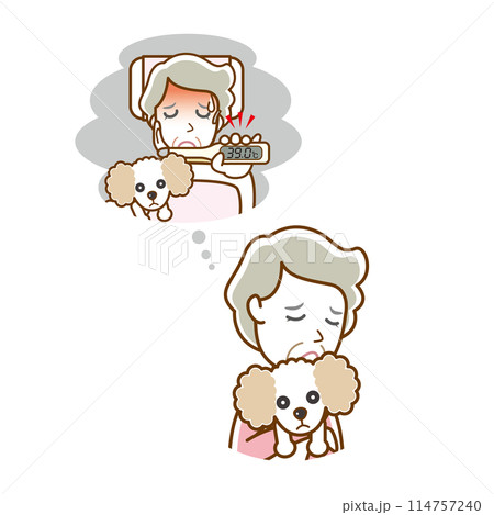 犬とおばあさんのイラスト. 114757240