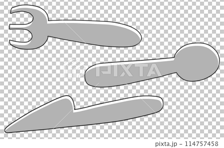 Loose and simple 3-piece cutlery set, solid color Loose and simple 3-piece cutlery set, solid color 114757458