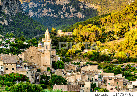 Beautiful views of the famous and picturesque town of Valldemosa Mallorca Balearic Islands Spain Beautiful views of the famous and picturesque town of Valldemosa Mallorca Balearic Islands Spain 114757466