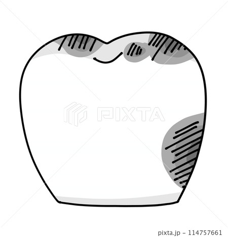 ゆるめシンプル虫歯　ベタ塗り 114757661