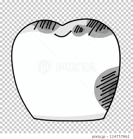 ゆるめシンプル虫歯　ベタ塗り 114757661