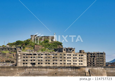 軍艦島　海上からの景観 114757723