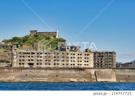 軍艦島　海上からの景観 114757725