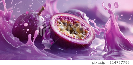 Fresh Fruit With Water Splash 114757793