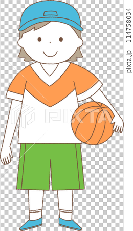 Boy holding a basketball 114758034