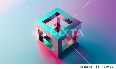 A square with a gradient effect creating a 3D illusion 114758655