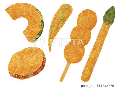 色々な野菜フライのイラスト 114758776