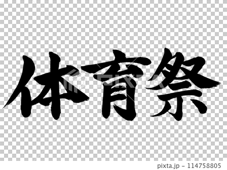 Sports festival: Handwritten characters written in ink, horizontal writing 114758805