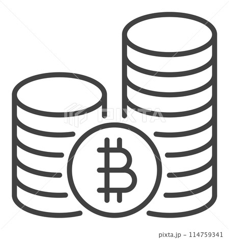 Bitcoin Coin vector Crypto Coins linear icon or...のイラスト素材 [114759341 ...