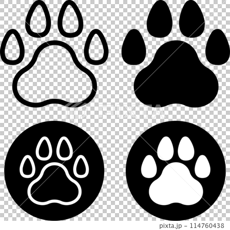 Dog paw print icon set Dog paw print icon set 114760438