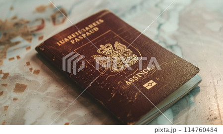 Passport on white background. Travel concept. Passport on white background. Travel concept. 114760484