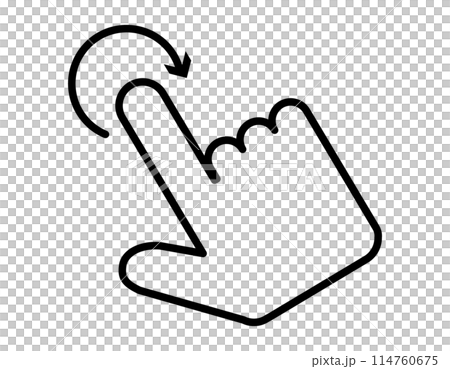 Finger operation icon clockwise Finger operation icon clockwise 114760675