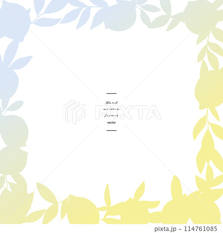 手描きのレモンイラスト。レモンのベクターイラスト。夏のレモンフレームイラストセット。 114761085