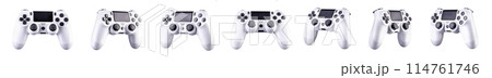 White video game joystick gamepad isolated on a white background 114761746