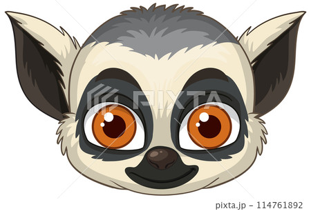 Cute Lemur Cartoon Illustration 114761892