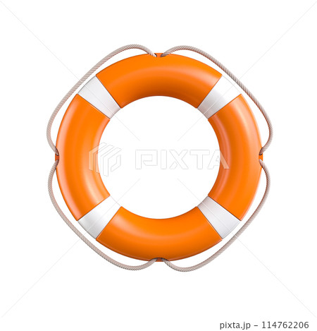 Orange lifebuoy on transparent background 114762206