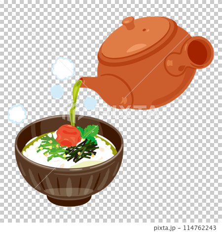 Plum Chazuke with tea poured over it 114762243