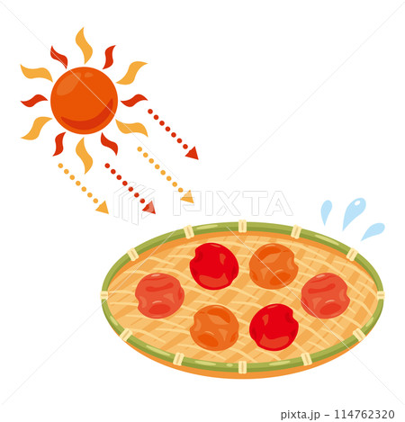 天日干しされる梅干し 114762320