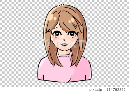 笑顔の女性のイラスト 笑顔の女性のイラスト 114762822