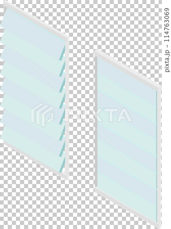 Isometric louver window image material set Isometric louver window image material set 114763069