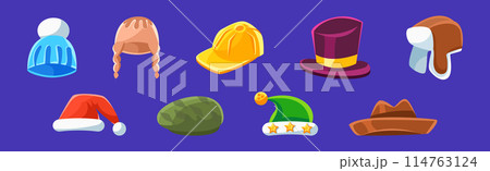Different Hat and Headdress as Head Cover Vector Set Different Hat and Headdress as Head Cover Vector Set 114763124