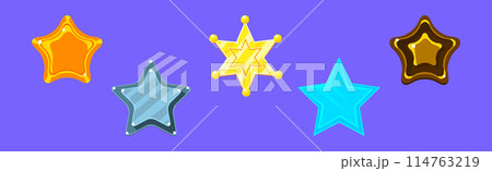 Game UI Glossy Star Object and Item Vector Set Game UI Glossy Star Object and Item Vector Set 114763219