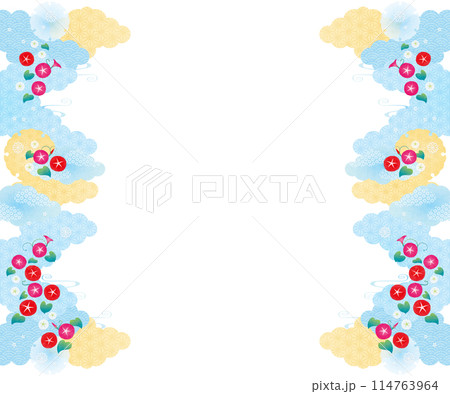 背景素材-和柄朝顔2022-14 背景素材-和柄朝顔2022-14 114763964