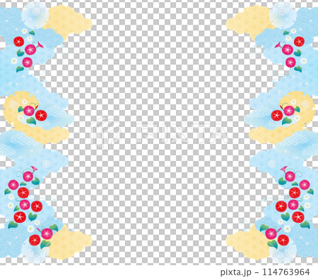 背景素材-和柄朝顔2022-14 背景素材-和柄朝顔2022-14 114763964