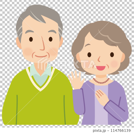 仲の良い高齢者夫婦　シニア 114766139
