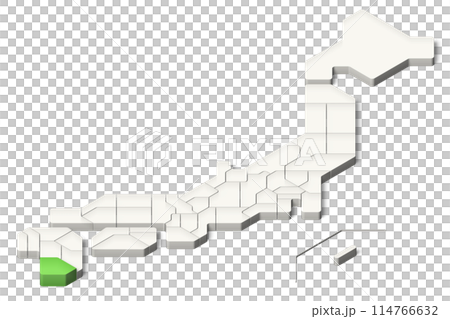 Simplified 3D Map of Japan Kagoshima Prefecture Isometric (Shadowed Transparent Background) Simplified 3D Map of Japan Kagoshima Prefecture Isometric (Shadowed Transparent Background) 114766632