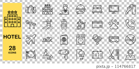 Hotel icon set Hotel icon set 114766817