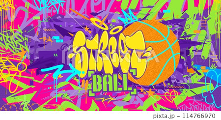 Cool Abstract Hip Hop Urban Street Art Graffiti Style Word Basketball Vector Illustration Cool Abstract Hip Hop Urban Street Art Graffiti Style Word Basketball Vector Illustration 114766970
