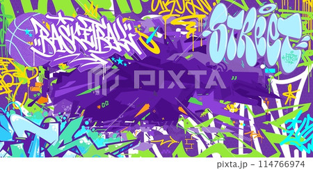 Trendy Cool Abstract Hip Hop Urban Street Art Graffiti Style Word Basketball Vector Illustration Trendy Cool Abstract Hip Hop Urban Street Art Graffiti Style Word Basketball Vector Illustration 114766974