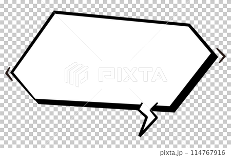 立体的なかっこいい吹き出し　白背景　単品 114767916