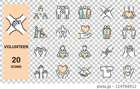 Volunteer icon set color 114768012