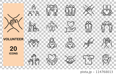 ボランティアに関するアイコンセット 114768013
