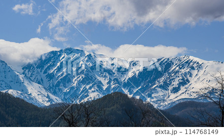 小川天文台から望む残雪の北アルプス 小川天文台から望む残雪の北アルプス 114768149
